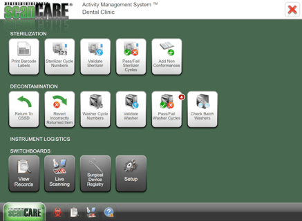 ScanCARE Home Screen